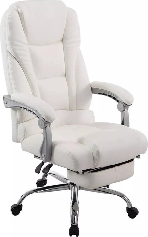 In And Outdoormatch Bureaustoel Zola Wit Kunstleer Ergonomische bureaustoel Op wielen Voor volwassenen In hoogte verstelbaar