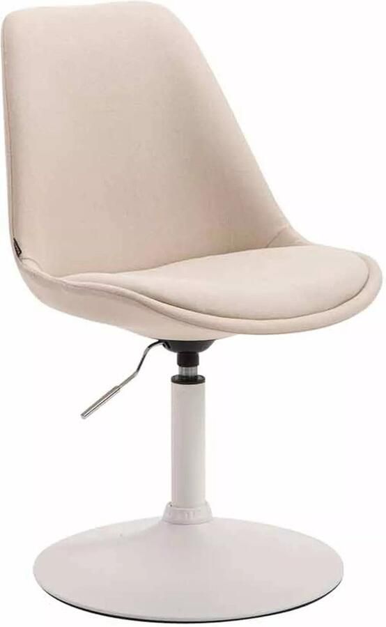 In And Outdoormatch Design Eetkamerstoel Elisabeth Creme Zonder armleuning Met rugleuning Set van 1 Woonkamerstoelen Keukenstoelen 100% polyurethaan