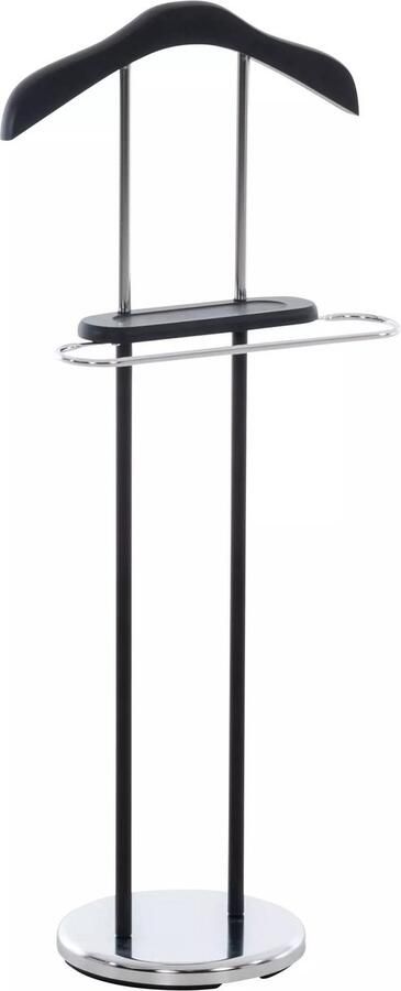 In And Outdoormatch Dressboy Allen Kledingstandaard 109cm Zwart chroom Kledingstoel Slaapkamer Metaal