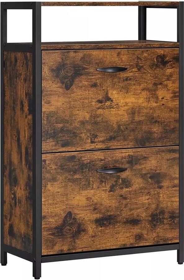 In And Outdoormatch Dressoir en schoenenkast Bart 2 in 1 Industrieel Schoenenrek Consoletafel Gangtafel Bijzettafel 95cm