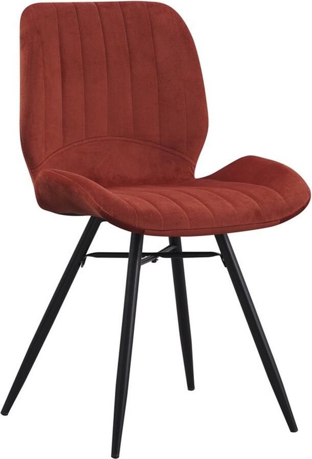 In And Outdoormatch Eetkamerstoel Dita Fluweel Set van 1 Zonder armleuning Koper Zithoogte 46cm