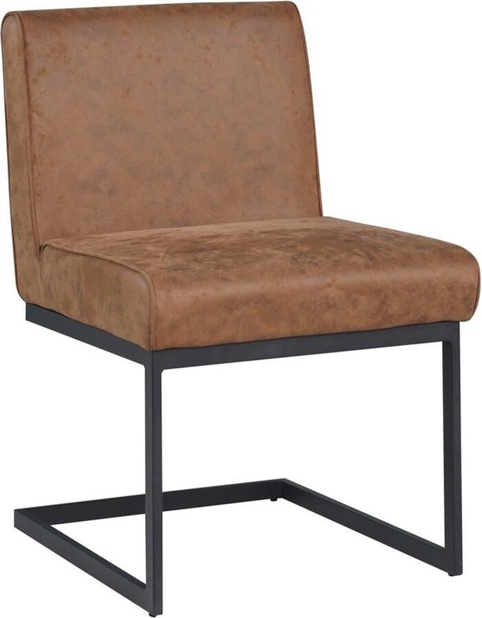 In And Outdoormatch Eetkamerstoel Jude Stijlvolle uitstraling Cognac Stof Hoogwaardige bekleding Luxe eetkamerstoel