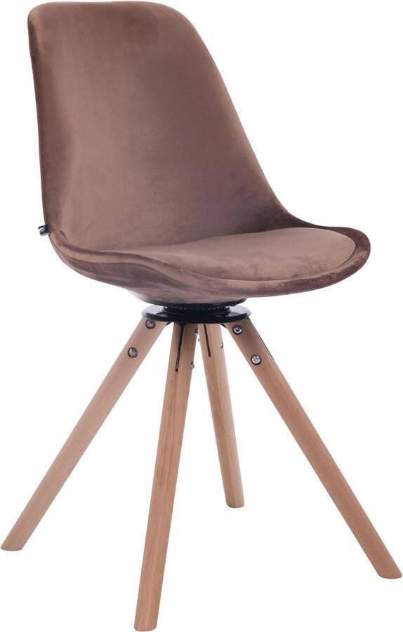 In And Outdoormatch Eetkamerstoel Lenn Bruin en Beige Eetkamerstoel Fluweel Hoge kwaliteit bekleding Moderne stijl stoel Stijlvolle eetkamerstoel