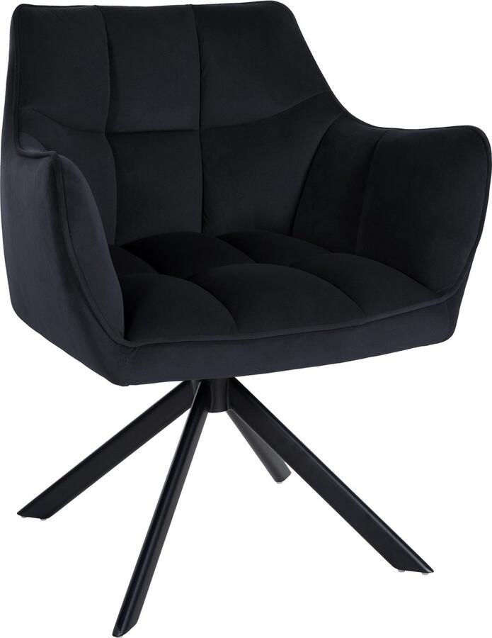 In And Outdoormatch Eetkamerstoel Luther Zwart Fluweel Hoge kwaliteit bekleding Moderne eetkamerstoel Deluxe look