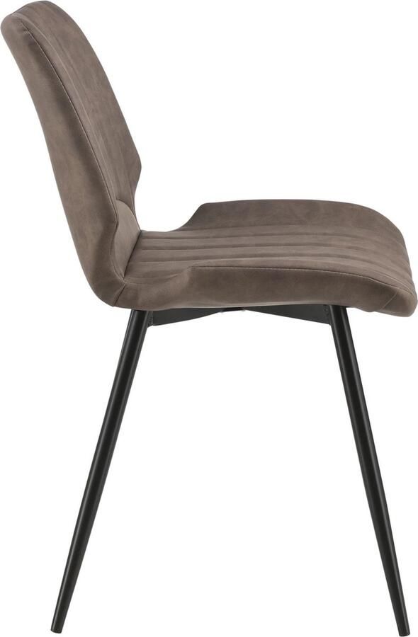 In And Outdoormatch Eetkamerstoel Mario Set van 4 Kunstleer en Metaal Donkerbruin Luxe design Hoge kwaliteit