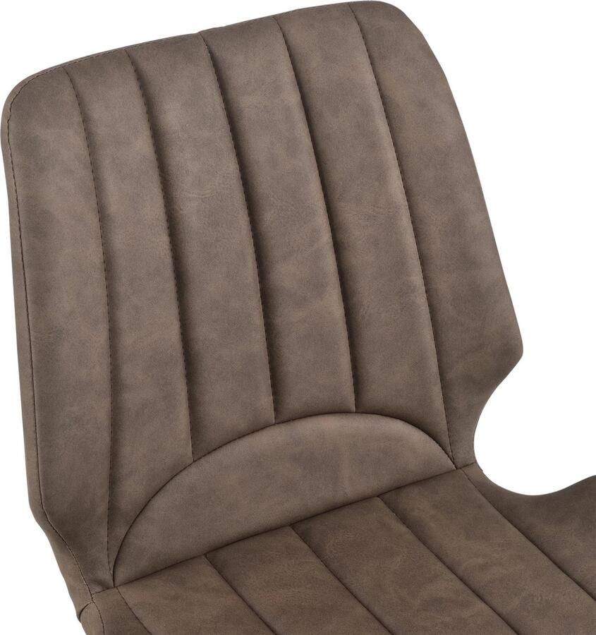 In And Outdoormatch Eetkamerstoel Robbie Set van 2 Donkerbruin Kunstleer Luxe Design Gestoffeerde zitting