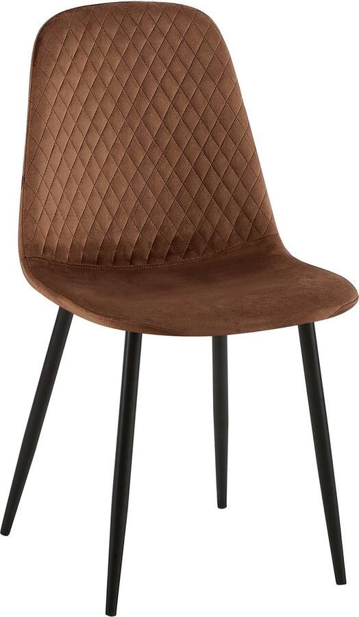 In And Outdoormatch Eetkamerstoel Steve Bruin Eetkamerstoel Fluweel Hoge kwaliteit bekleding Stijlvolle stoel Klassieke eetkamerstoel