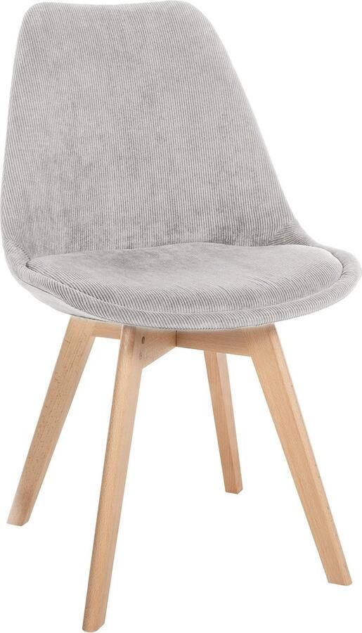 In And Outdoormatch Eetkamerstoel Theobald Grijs Stof Hoge kwaliteit bekleding Corduroy Eetkamerstoel Stijlvolle uitstraling