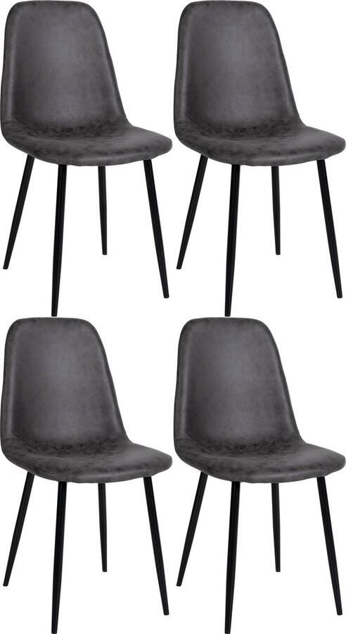 In And Outdoormatch Eetkamerstoelen Billy Set van 4 Kunstleer Hoogwaardige bekleding Stijlvolle eetkamerstoelen Luxe uitstraling