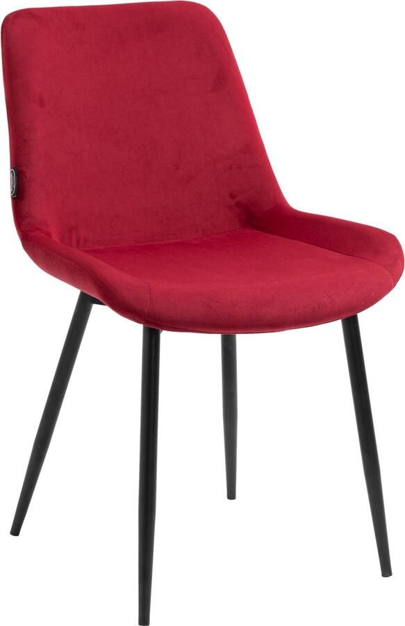 In And Outdoormatch Eetkamerstoelen Gaby Rood Set van 4 Fluweel Hoge kwaliteit bekleding Stijlvolle eetkamerstoelen Luxe uitstraling - Foto 2