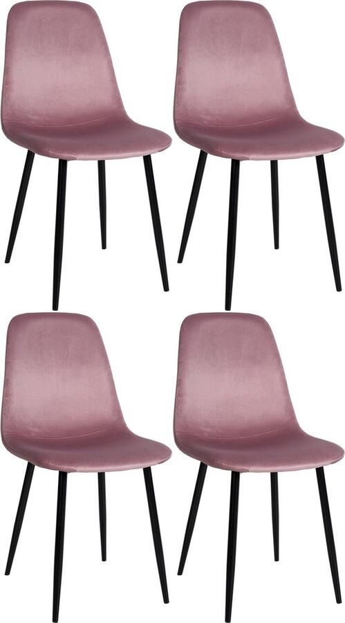 In And Outdoormatch Eetkamerstoelen Luther Set van 4 Fluweel Hoogwaardige bekleding Stijlvolle eetkamerstoelen Luxe uitstraling