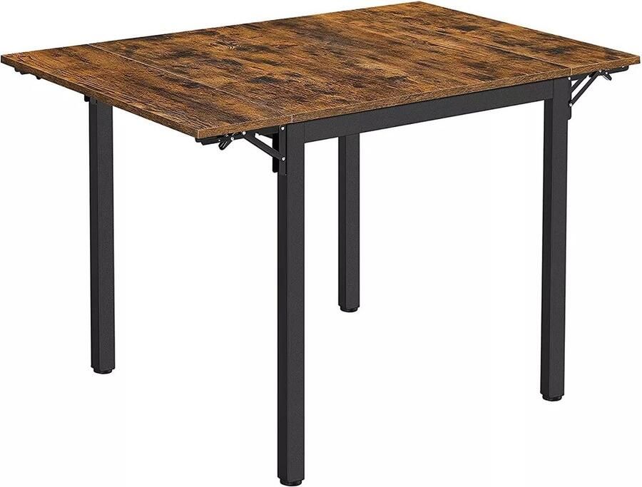 In And Outdoormatch Eettafel Niko Opklapbare Keukentafel voor 2-4 personen Voor Kleine Kamers Vintage Bruin Zwart