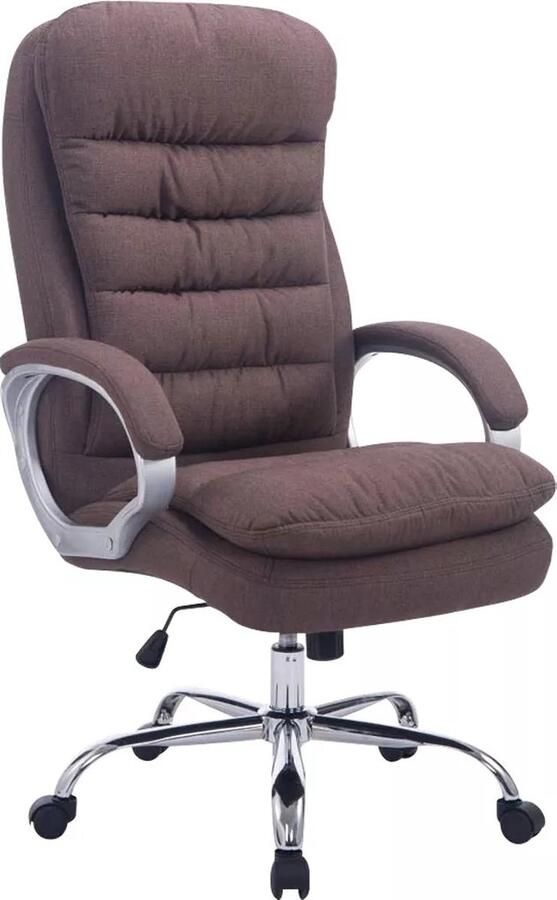 In And Outdoormatch Ergonomische Bureaustoel Melvin In hoogte verstelbaar Bruin Op wieltjes Voor volwassenen Stof