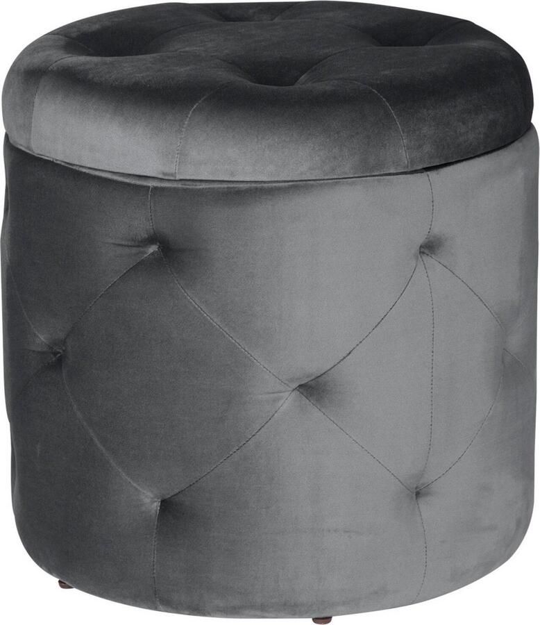 In And Outdoormatch Grote poef met opbergruimte stijlvol & stevig verborgen opbergruimte donkergrijs 39.5x40 cm