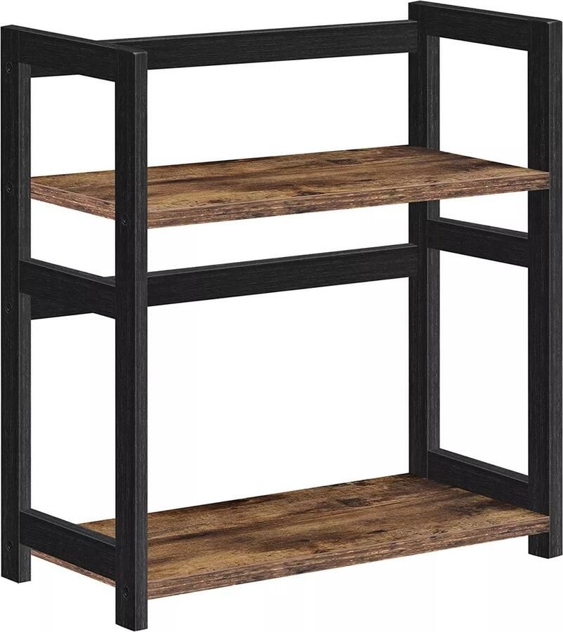 In And Outdoormatch In En OutdoorMatch Kruidenrek Abigale Keukenplank Aanrecht Kruidenopslag Bamboerek Keuken Eetkamer Kantoor Vintage Bruin Zwart