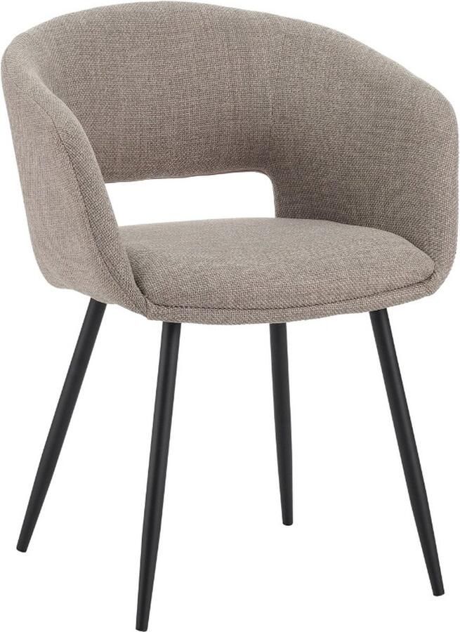 In And Outdoormatch In En OutdoorMatch Moderne Eetkamerstoel Rio Hoge kwaliteit Taupe Stoffen bekleding Luxe eetkamerstoelen
