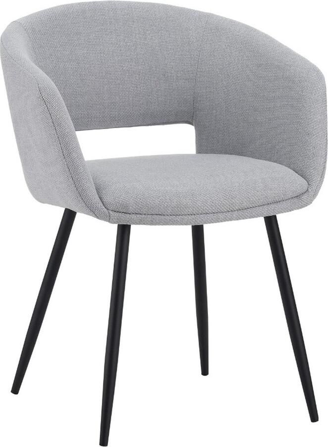 In And Outdoormatch In En OutdoorMatch Moderne Eetkamerstoel Rio Hoge kwaliteit Lichtgrijs Stoffen bekleding Elegante eetkamerstoelen