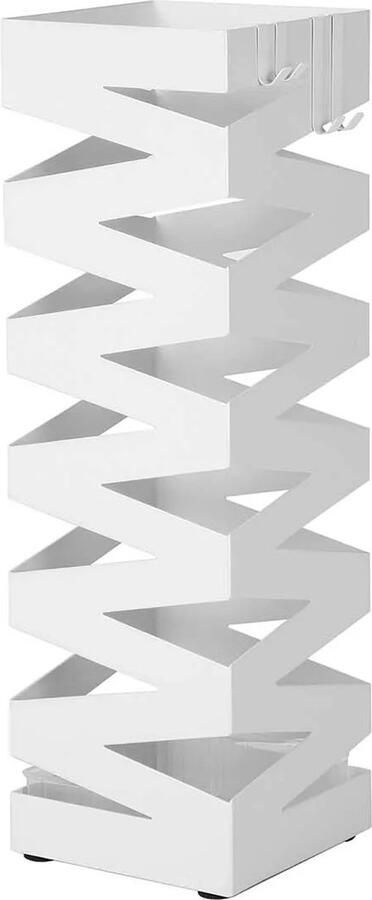 In And Outdoormatch In En OutdoorMatch Moderne Paraplubak Lisette Metaal Parapluhouder van 49cm Hoog Wit