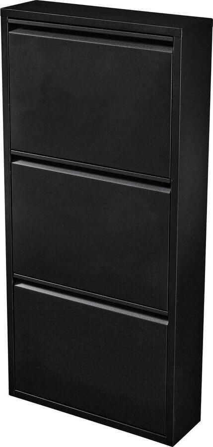 In And Outdoormatch In En OutdoorMatch Schoenenkast Gerry 104x50x15cm Zwart Metaal