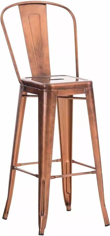 In And Outdoormatch In En OutdoorMatch Industriële Barkruk Jock Koper Rustiek Design Set van 1 Frame met 4 Poten Voor Keuken en Bar Metalen Zitting