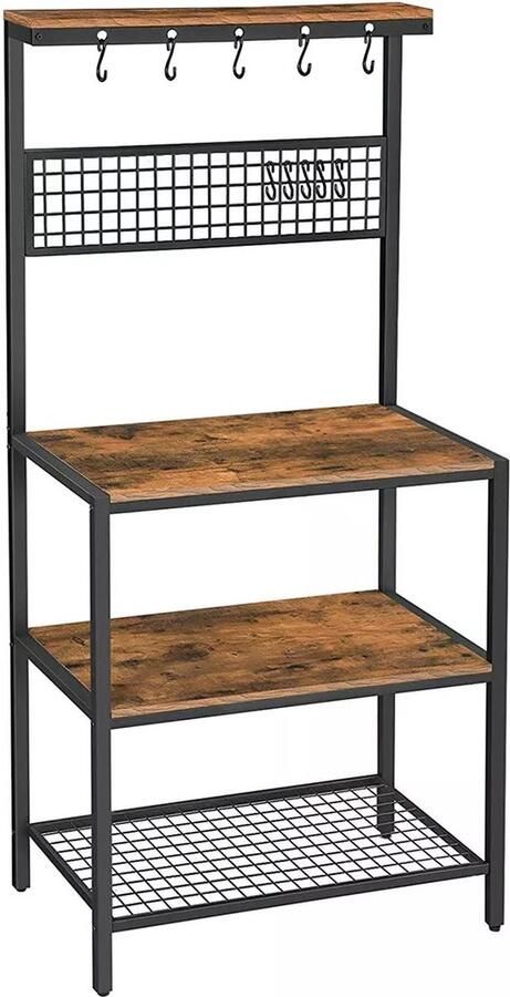 In And Outdoormatch Keukenkast Nikandr industrieel Organizer Met planken 84 x 40 x 170 cm