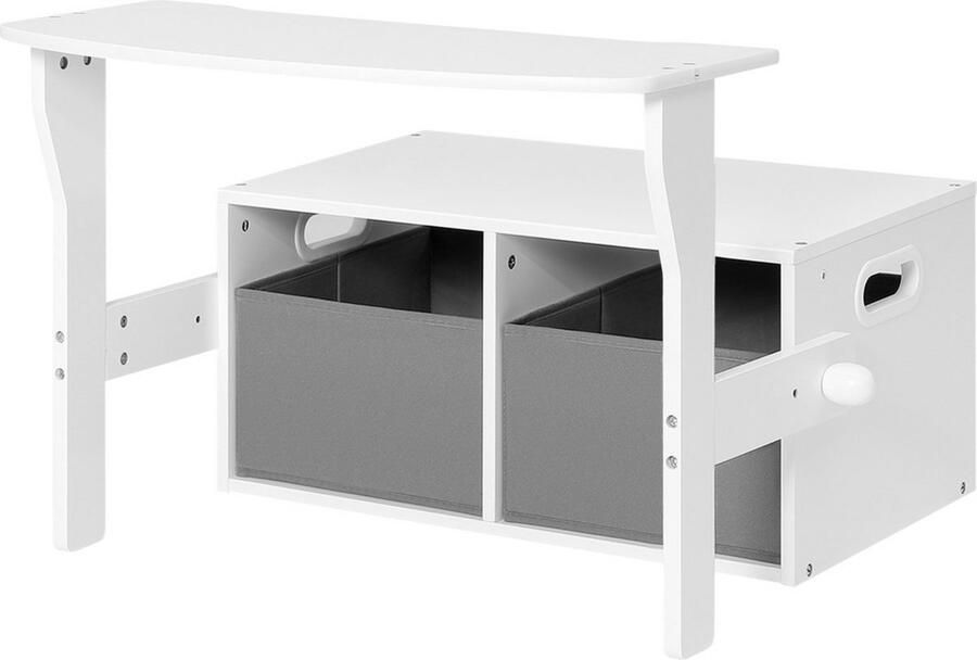 In And Outdoormatch Kindertafel speeltafel voor peuters & kleuters stevig MDF modern en functioneel stijlvol grijs wit