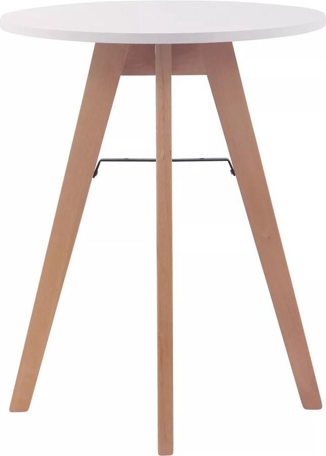 In And Outdoormatch Kleine keukentafel Liza Eettafel keuken Rond Eetkamertafel 60x75cm 2 personen Wit