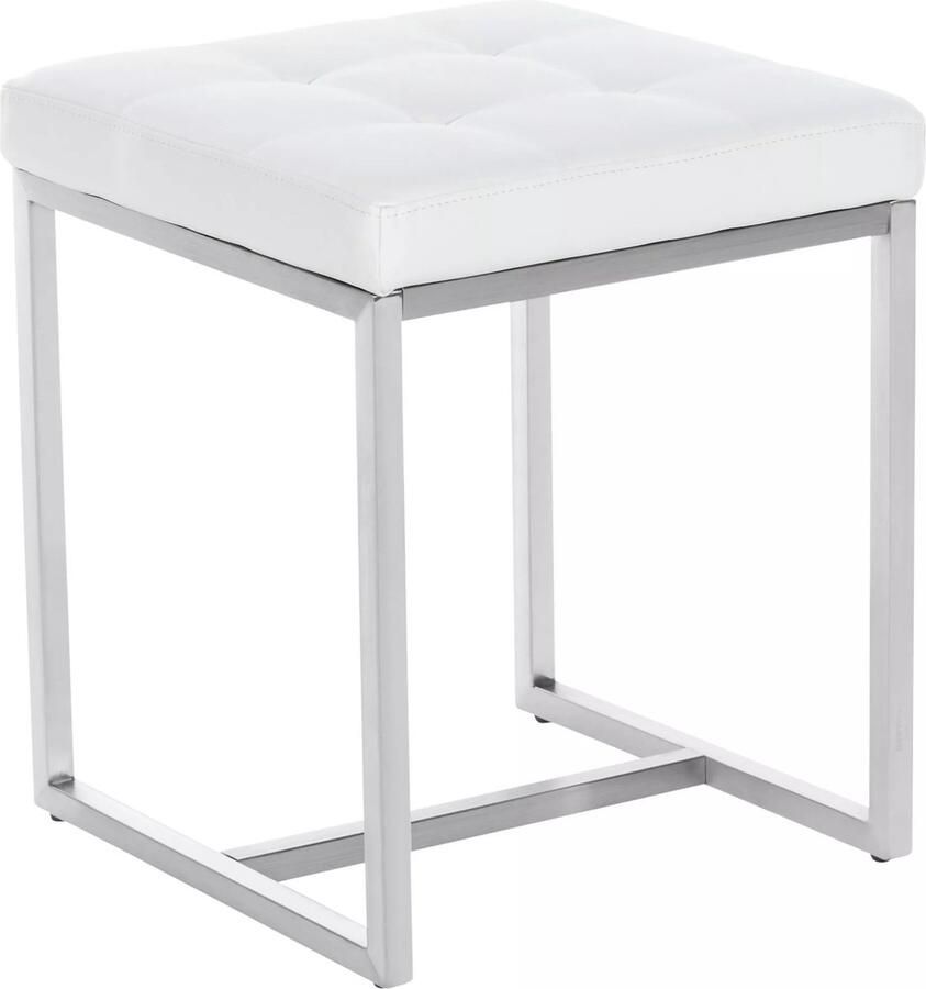 In And Outdoormatch Kubuskruk Ressie Moderne kruk Hocker Wit 40x40x48cm