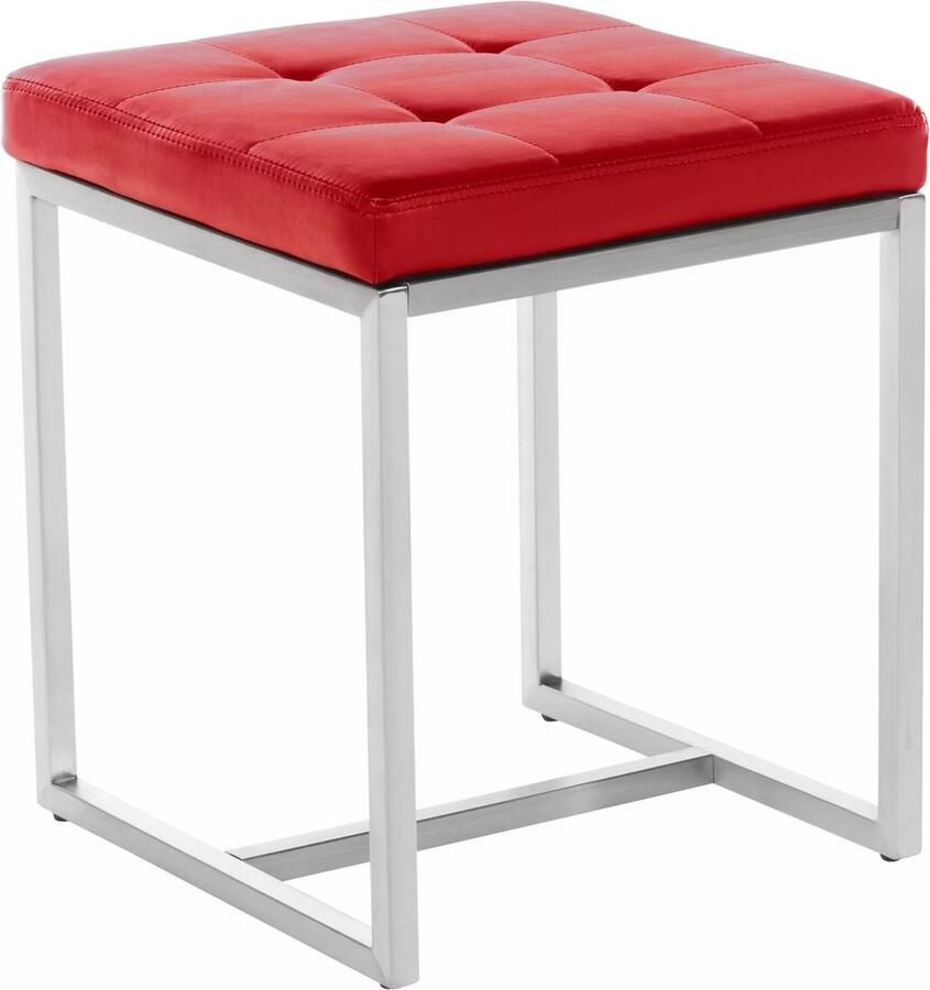 In And Outdoormatch Kubuskruk Reynold Moderne kruk Hocker Rood 40x40x48cm