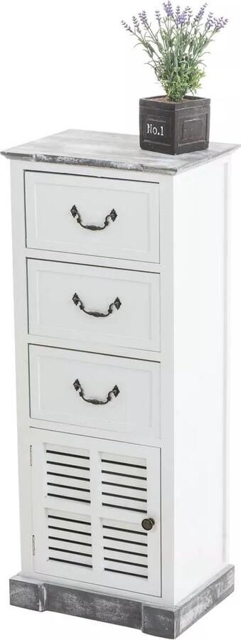 In And Outdoormatch ladekast Ally 27x38x93cm 2 lades ladekast wit ladekast slaapkamer opbergkasten met deuren kast