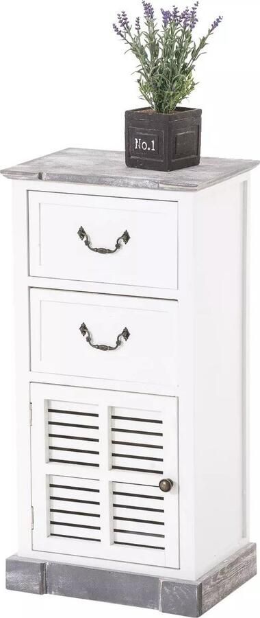 In And Outdoormatch ladekast Jamison 28x38x77cm ladekast wit ladekast slaapkamer opbergkasten met deuren kast