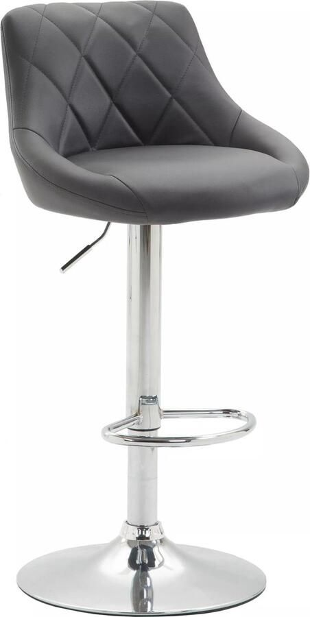 In And Outdoormatch Luxe Barkruk Baby Bordeaux Imitatie Leder Chroom Ergonomische Barstoelen Set van 1 Met Rugleuning Voetensteun Voor Keuken en Bar Gestoffeerde Zitting