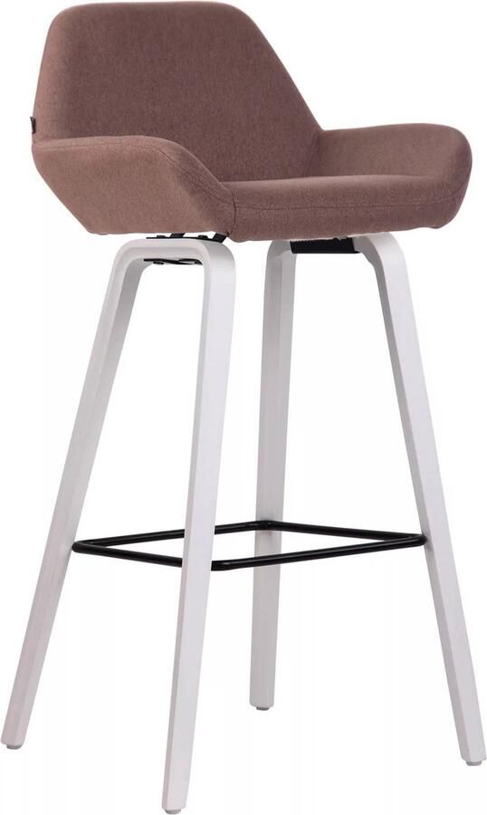 In And Outdoormatch In En OutdoorMatch Luxe Barkruk Julius Bruin Eiken Fineerhout Deluxe Design Rugleuning Voetensteun Voor Keuken en Bar Gestoffeerde Zitting