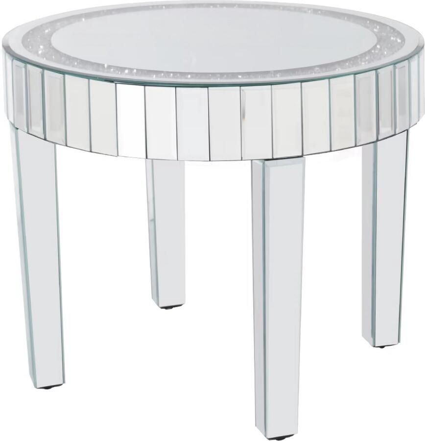 In And Outdoormatch Luxe Bijzettafel Gespiegeld Accent met Kristallen Diamanten Moderne Salontafel