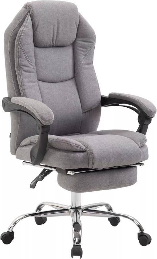 In And Outdoormatch Luxe Bureaustoel Gaetana Mikayla Stof Lichtgrijs Op wielen Ergonomische bureaustoel Voor volwassenen In hoogte verstelbaar