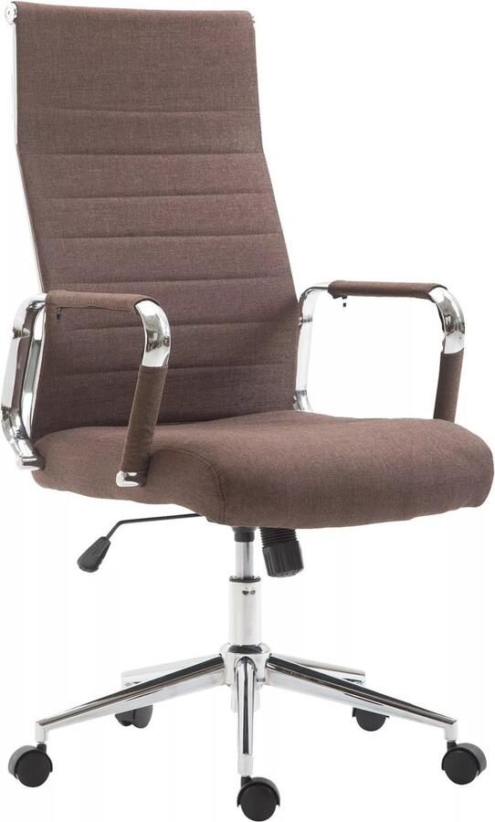 In And Outdoormatch Luxe Bureaustoel Gianluca Eldon Stof Bruin Op wielen Ergonomische bureaustoel Voor volwassenen In hoogte verstelbaar