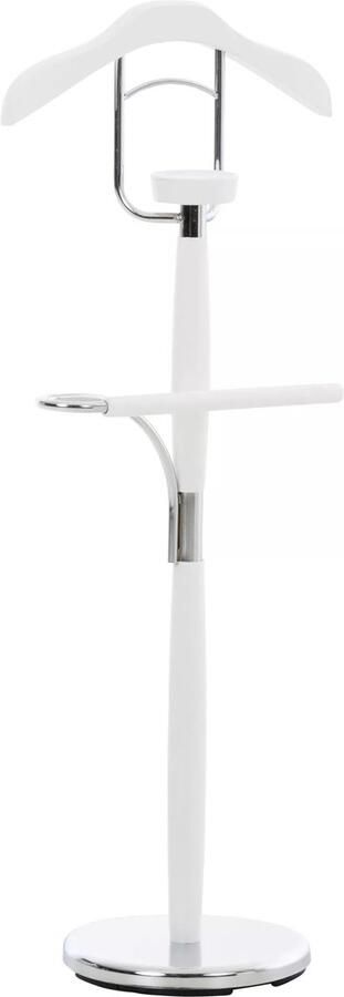 In And Outdoormatch Luxe Dressboy Nick 110cm Kledingstandaard Chroom Wit Kledingstoel Slaapkamer Metaal