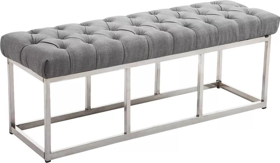 In And Outdoormatch Luxe Halbank Hiram Stof Grijs 120cm Bank Gangbank