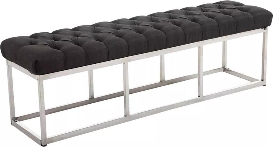 In And Outdoormatch Luxe Halbank Milford Stof Zwart 150cm Bank Gangbank