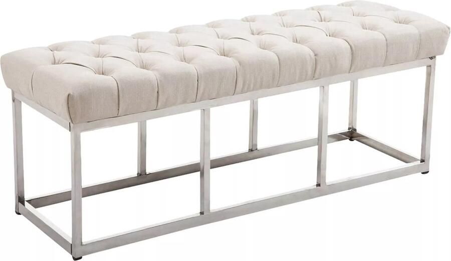 In And Outdoormatch Luxe Halbank Otho Stof Crème 120cm Bank Gangbank