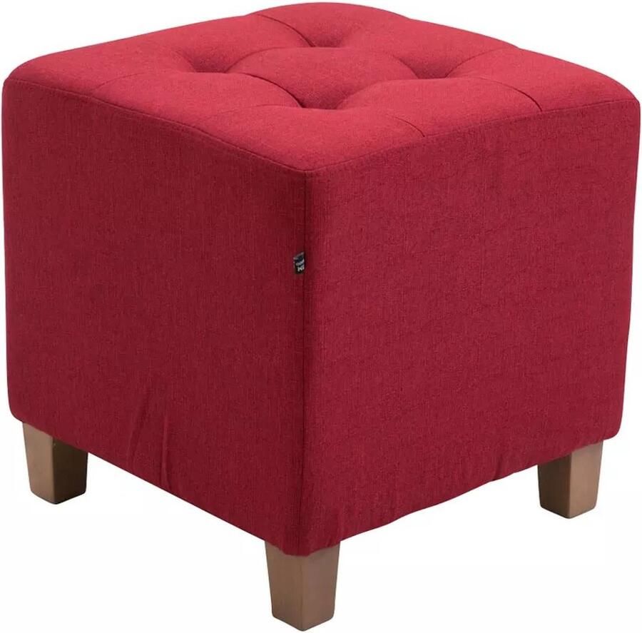 In And Outdoormatch Luxe Kruk Alvis Rood Luxe Design Gestoffeerde Kruk Modern Zitkubus