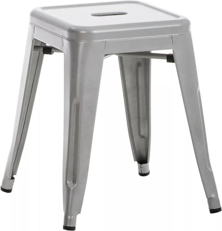 In And Outdoormatch Luxe kruk metaal Gabrielle Stapelbaar Kruk grijs Zithoogte 46cm