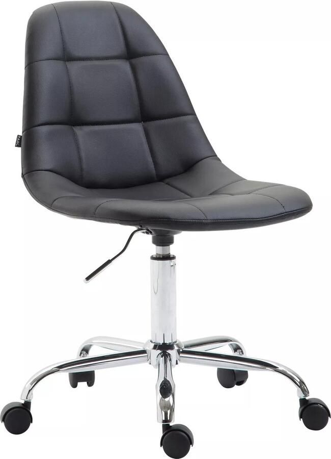 In And Outdoormatch Luxe Werkkruk Walter Zwart Voor volwassenen Op wieltjes Kunstleer Ergonomische bureaustoel In hoogte verstelbaar