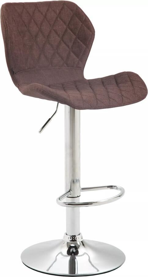 In And Outdoormatch Moderne Barkruk Doug Bruin Chroom Luxe Design Rugleuning Voetensteun Voor Keuken en Bar Gestoffeerde Zitting