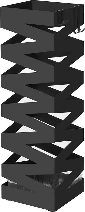 In And Outdoormatch Moderne Paraplubak Kyle Metaal Parapluhouder van 49cm Hoog Zwart