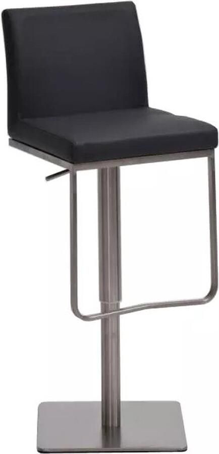 In And Outdoormatch Panama Barkruk met rugleuning Daniela Set van 1 Ergonomisch Barkruk keuken of kantine Zwart 58-82cm