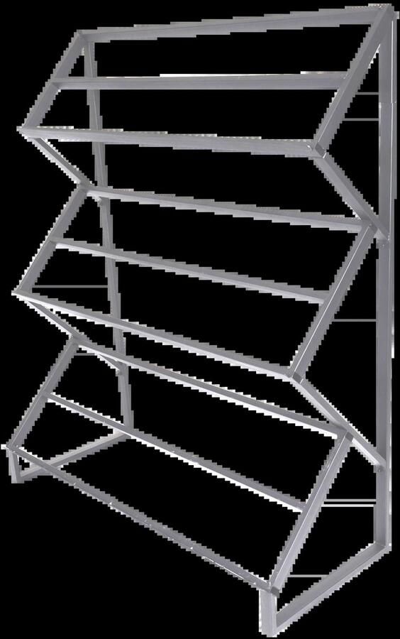 In And Outdoormatch Presentatiestandaard voor parasolvoeten 140x60x165 cm Staal Lichtgrijs