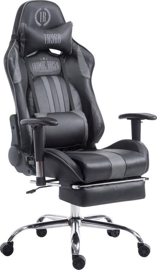 In And Outdoormatch Racing Bureaustoel Inocencio Kunstleer Voetensteun Hoogwaardige bekleding Comfortabel gevoerd Luxe uitstraling