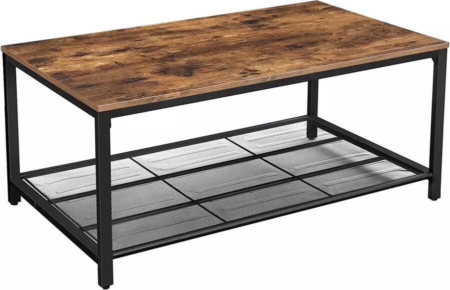 In And Outdoormatch Salontafel industrieel Teun Met opbergruimte TV meubel Zonder lade Rechthoekig Landelijk Hout 106x60x45cm