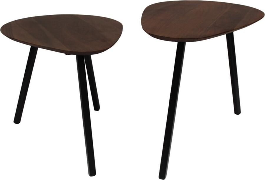 In And Outdoormatch Salontafel Ivy Set van 2 Woonkamer Diameter 60cm